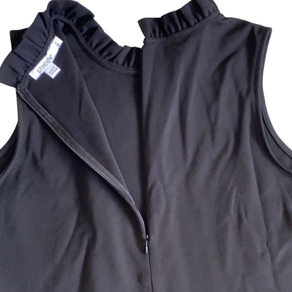 Chicos NWT $159 Midi Dress Tiered Ponte Solid Black All Occasions/ Seasons Sz 12 - Picture 6 of 13